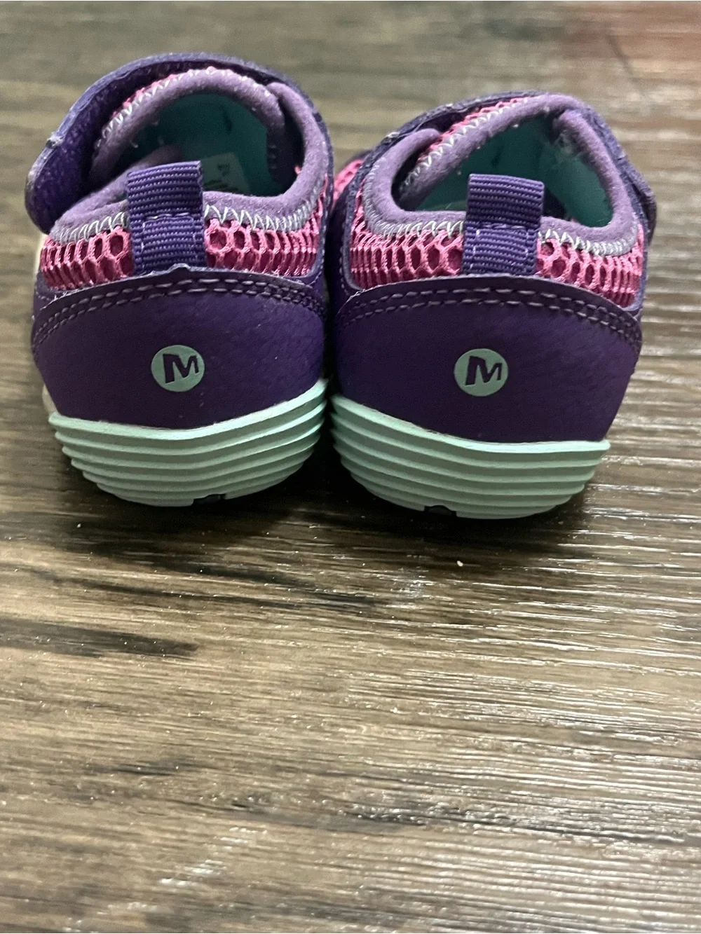 Merrell Kids Pink Mesh Sneakers with Purple Trim